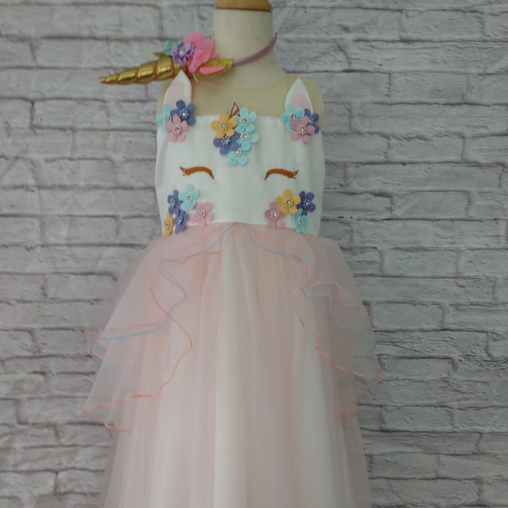 Girl's unicorn dress and headband NWT